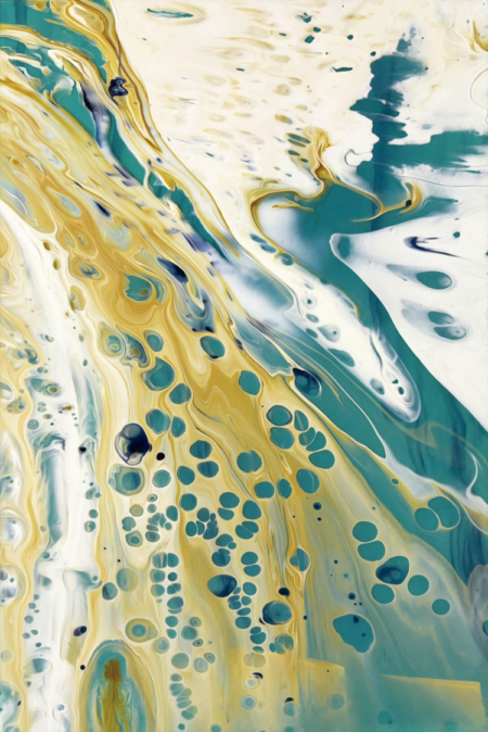 Turquesa e amarelo contemporâneo
